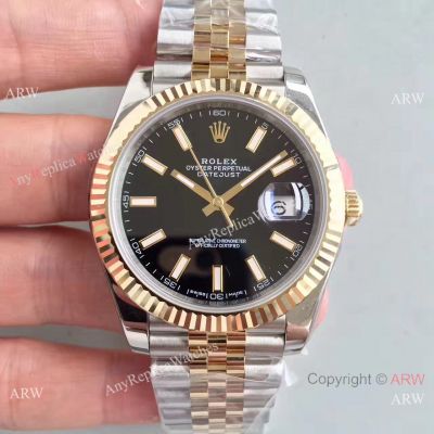 (EW) Copy Rolex Datejust II 2-Tone Jubilee Black Face watch ETA 3255